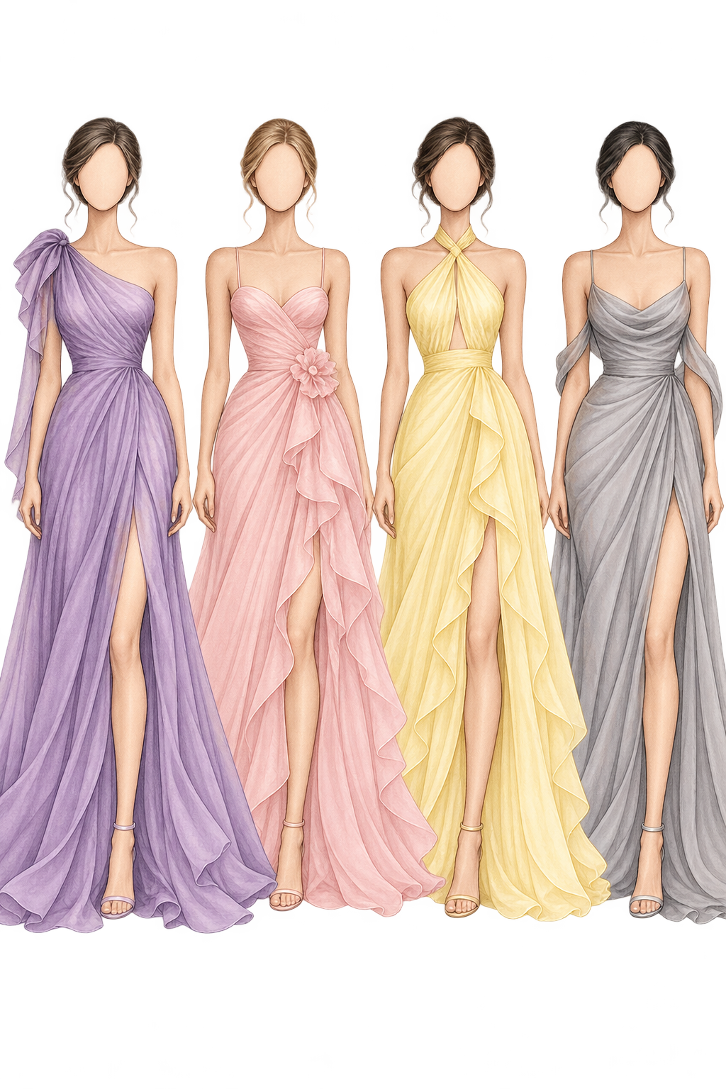 Long formal dress illustration